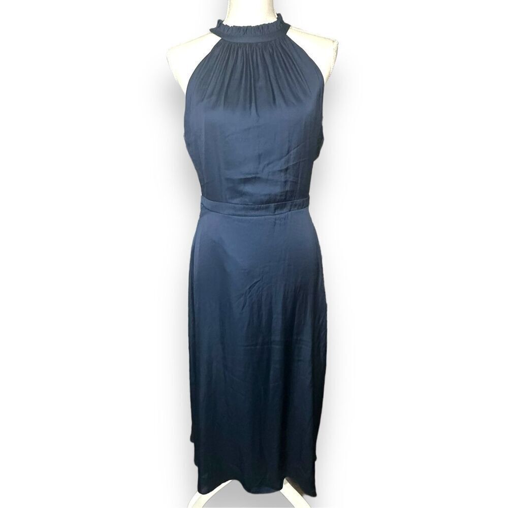 Elie. Elie Tahari Satin Midi Sleeveless Keyhole Back Dress NWT 6